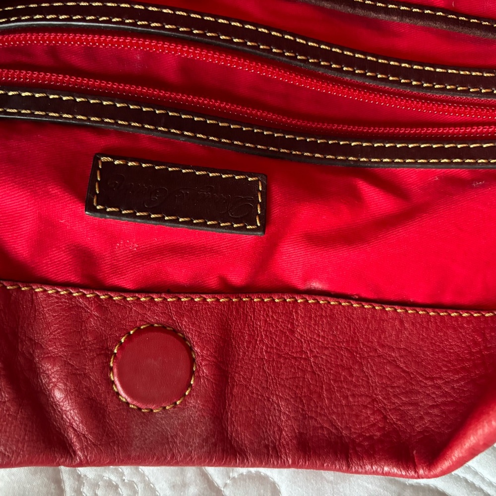 Dooney & Bourke Red and Brown Shoulder Bag - Picture 5 of 6